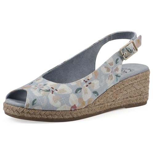 Espadrille sandale cage White Mountain Maize bleu clair à fleurs pointure 37