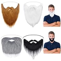 2 Selbstklebende Falsche Schnurrbärte – Schwarz & Braun, Aus Kunstfaser, Für Kostümpartys & Karneval