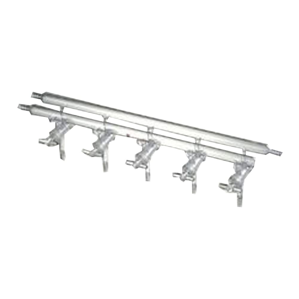 Kemtech America M441005 Synthware Vacuum/Inert Gas Manifold, All Glass, Ports 5, 450 mm Width, Front-Left Right and Rear-Right Hose Connection