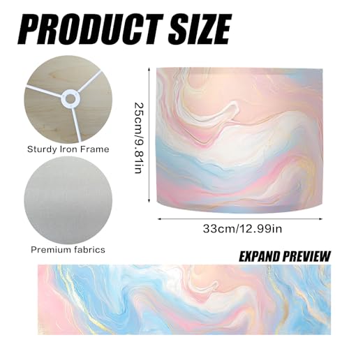 Image of Nuxovilar Lamp Shades Set of 2, 13 inch Top x 13 inch Bottom x 10 inch High (Spider) | Large lamp shades dreamy flowing pattern bedroom living room studio covers light decorative (Abstract)