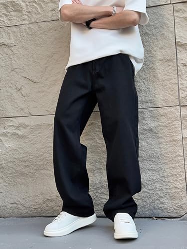 Men's Baggy Jeans Loose Fit Y2k Skater Denim Pants Straight Leg Hip Hop Trousers3