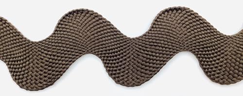 Image of Giant Jumbo RIC Rac Trim - 1-1 /2 Inch (38mm) Wide Zig Zag Sewing Trim - Rick Rack Ribbon for Sewing, Quilting, Costumes, Crafts & Home Decor (Brown, 10 Yards)