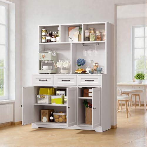 Gizoon Pantry Cabinet with Microwave Shelf, 60.2
