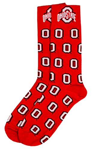 Donegal Bay Ohio State Buckeyes Men's O Dress Socks, Scarlet, One Size, NCAA Officially Licensed - DB Fan Gear