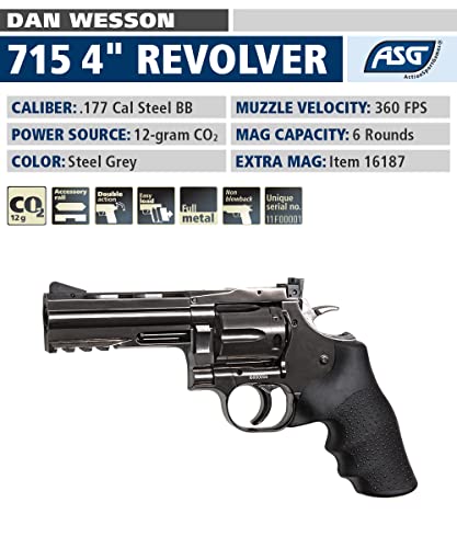 Asg Dan Wesson 715 Revolver 4" 0.177 Bb Airgun #TOP1