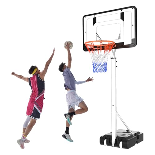 Aro De Baloncesto Portátil con Tablero Trasero De 31,5', Aro De Baloncesto De Altura Ajustable, para Deportes En Interiores Y Exteriores