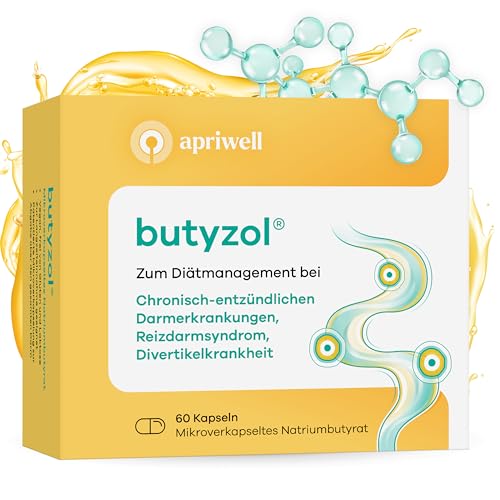 Butyzol Mikroverkapseltes Natriumbutyrat 60 Kapseln – Bei Reizdarmsyndrom, Divertikelkrankheit, Morbus Crohn, Colitis ulcerosa – Patentiert & Wirksamkeit durch Studien belegt