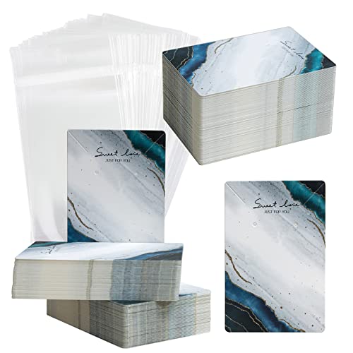 Necklace Display Cards With Bags Earring Display Cards Sets Earring Packing Holder Cards With bags Jewelry Packing For Earring Necklace Jewelry Packing 100Pack Paper 100Pack Bags 8.9 cm x 6.1 cm Cover