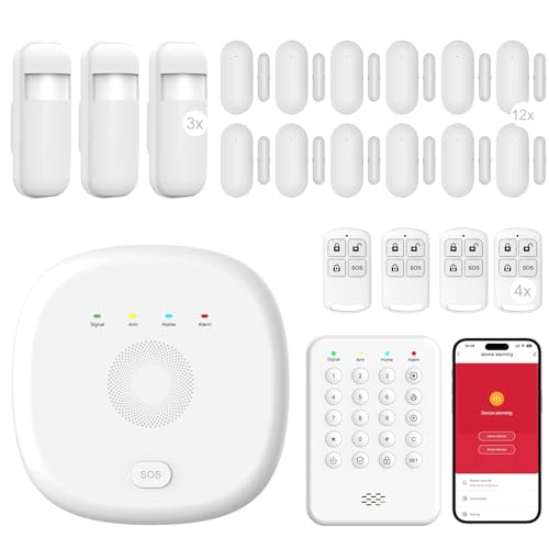 WiFi Wireless Home Security System - Smart Home & Business Alarm System, Expandable, Standalone Keypad, App Alerts, No Monthly Fee, Alexa Compatible, Door/Window Sensors & Motion Detectors & Remote by XUK - Used condition - Image 3