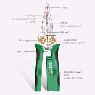 LAOA 8-in-1 Electrical Wire Stripper Pliers with Voltage Tester, Multi-Function Electrician Tool for Wire Stripping, Cutting, Crimping, Splitting, Professional Non-Contact Voltage Detection Hand Tool