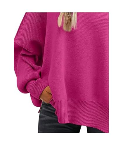 Image of SEMATOMALA Women's Oversized Plain Batwing Sweaters Fall Winter Crewneck Trendy Pullover Knit Jumper Tops