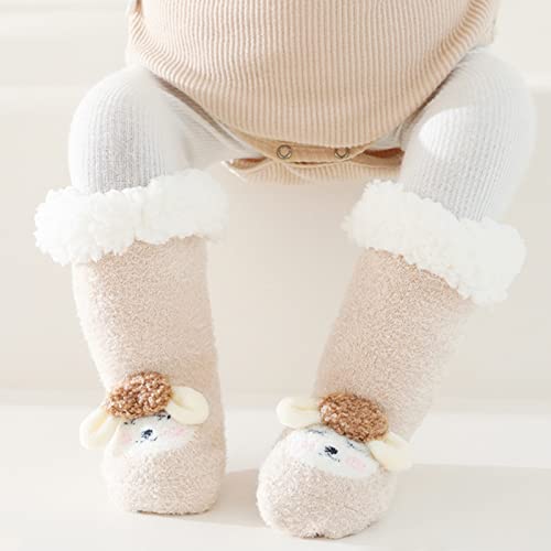 Toddler Fuzzy Socks Children's Long Tube Lamb's Wool Baby Floor Thickened Baby Winter Warm Thick Toddler Socks2