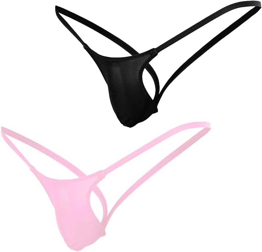 Mens Thong Sissy Strings Underwaer Femboy Bulge Pouch Panties Skimpy Thong Underwear