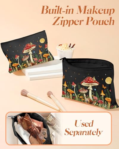 Aesthetic-2-Pack-Canvas-Tote-Bag-with-Makeup-Pouch-Bag-for-Women-Reusable-Grocery-Bag-for-Gym-Travel-Work