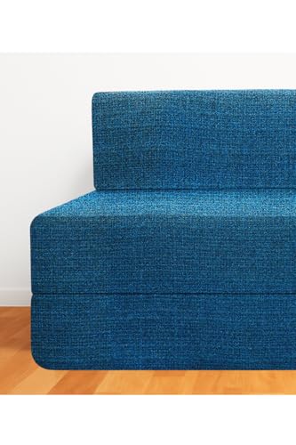 Image of CELLBELL Comfy Sofa Cum Bed 5x6.5 Feet | Foldable Dual Use Couch Bed with Soft Cushions, Washable Fabric Cover & Sturdy Frame | Space Saving Modern Design for Living Room, Bedroom & Guest Use (Teal)
