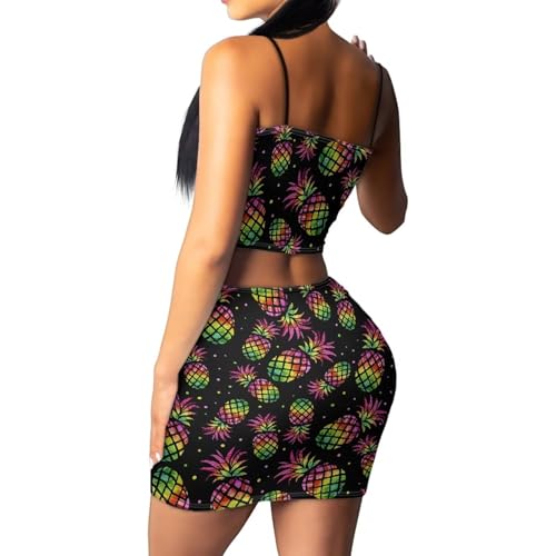 Image of 2025 Sexy Spaghetti Strap Crop Tops and Bodycon Skirt Casual 2 Piece Set S-4XL