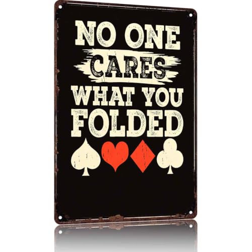 Humorous Poker Metal Signs 8x12 Inch Game Room Wall Decor