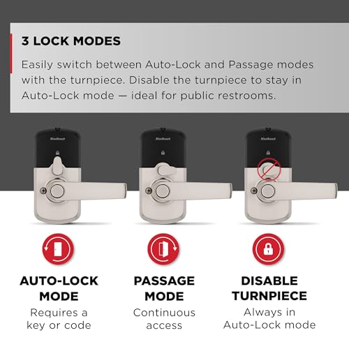Kwikset SmartCode 955 Light Commercial 10-Button Keypad Satin Nickel Electronic Kingston Lever, Featuring Convenient Keyless Entry, 3-Year Battery Life and High Traffic Durability - image 7