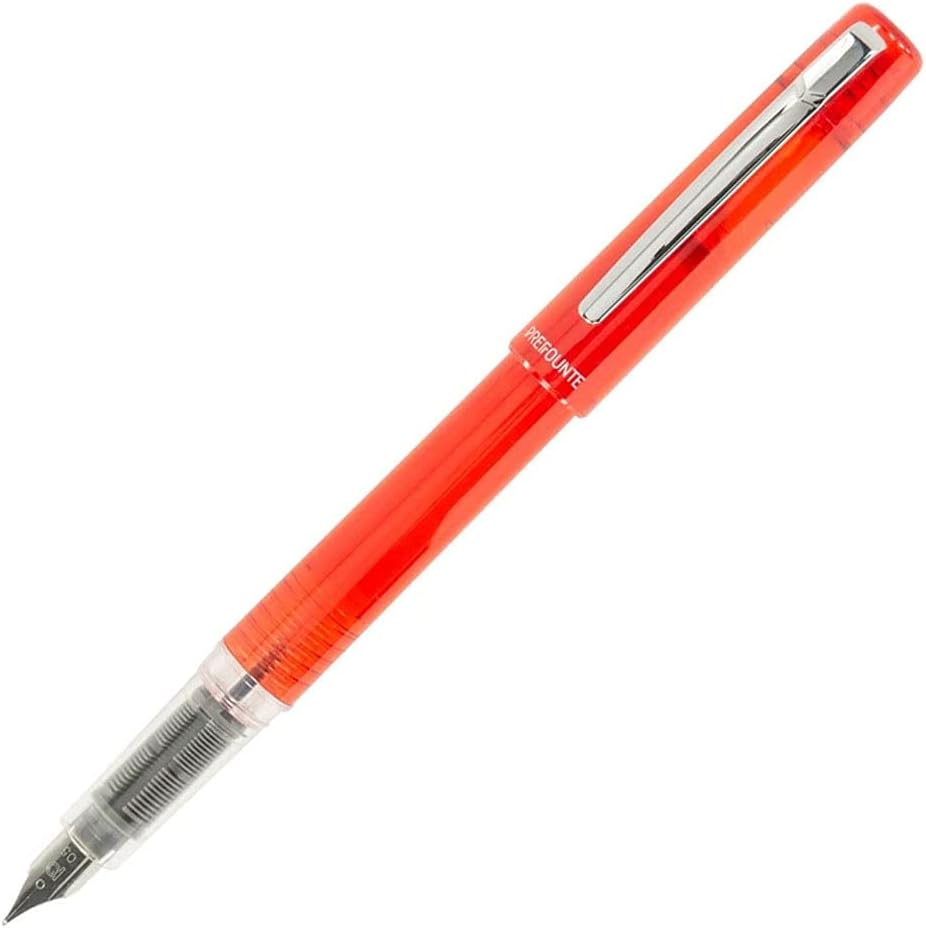 PLATINUM Prefounte Medium Fountain Pen - Vermillion Orange