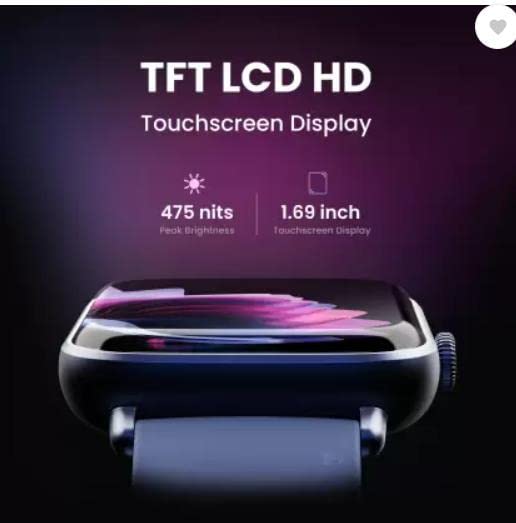 Image of (Refurbished) Boult Cosmic 1.69 inch Display, SpO2 ,Heart Monitor Smartwatch (Blue Strap, Free Size)