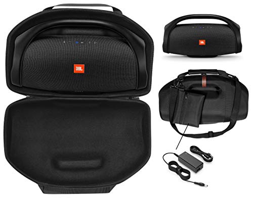 Boombox Speaker Case for JBL Boombox, Boombox 2 Waterproof Portable Bluetooth Speaker, Tailor Made semi- Hard case, Featured Handle and Shoulder Strap, Detachable Charger Pouch