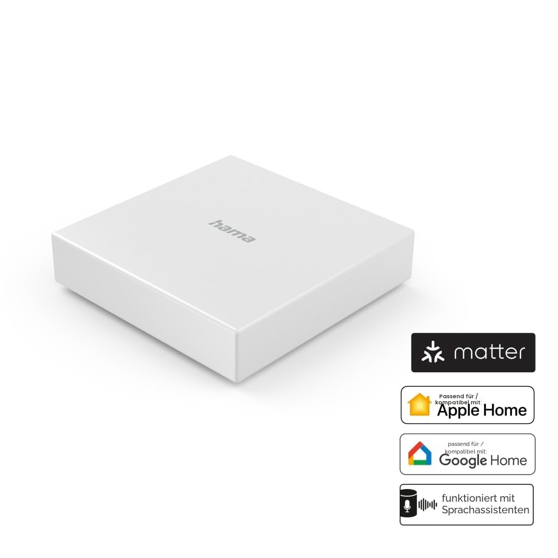 Hama Smart Home Hub (Smart Home Zentrale, Zigbee Hub, Matter, Thread Home Hub, Controller, App-/Sprachsteuerung, kompatibel m. Alexa, Apple Home, Google Home, Home Assistant etc.) weiß