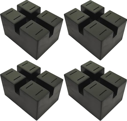 4 Pack Pinch Weld Jack Pads, Solid Rubber Auto Lift Block