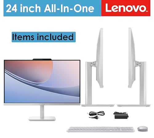 Lenovo 24 FHD All in One Desktop Computer for Home Office Intel Processor 16GB RAM 256GB PCIe SSD HDMI WiFi 6 Bluetooth 52 Business AIO Vent Hear Wireless Keyboard Mouse Windows