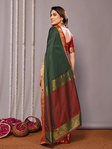 Image of Avantika Fashion Women's Woven Cotton Silk Art Silk Banarasi Saree With Blouse Piece
