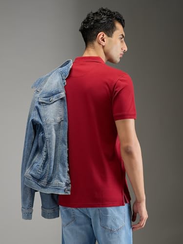 Image of Pepe Jeans Men Red Solid Short Sleeves T-Shirts