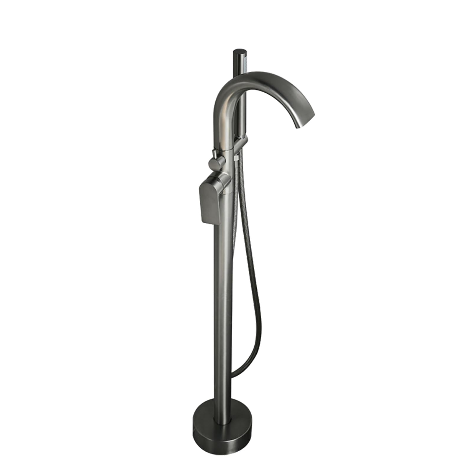 Grifo de bañera Independiente con Cabezal de Ducha de Alto caudal, Mezclador de Ducha de pie y rociador de Ducha de Mano (Gris) – Pieza de baño Moderna