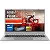 Coolby Computadora portátil, portátil de 15.6 pulgadas con pantalla IPS FHD de 1080P, 16GB RAM/512GB SSD, computadora portátil con procesador 6500Y, soporte 2.4G/5G Hz WiFi, BT
