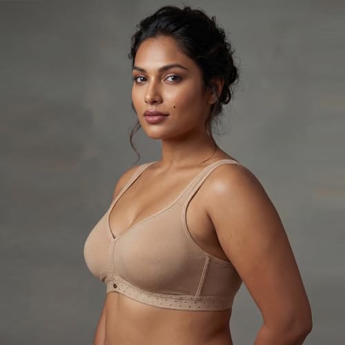Image of SOIE Women Non Padded Non-Wired Full Coverage Stretch Cotton T-Shirt Bra