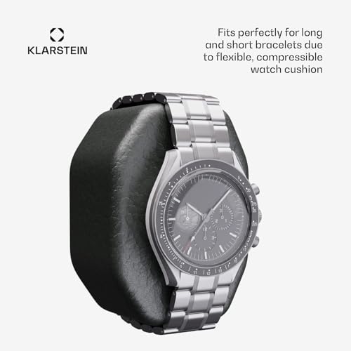Image of Klarstein Brienz 6 Watch Winders - Quiet Watch Winder for 6 Watches, in Wood Look with 4 Rotation Modes & LED Lighting, Memory Foam Cushion, USB Operated
