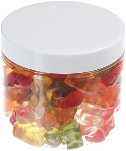 200 ml PET jar transparent, with plastic lid, white, 10 pieces