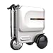 Rydebot Cavallo- Smart Motorized Scooter Rideable Suitcase/Luggage for Adults/Kids with Removable Battery, USB Charging Ports, Aluminum Alloy Frame, Bluetooth, TSA Lock, LED Lights, Silver