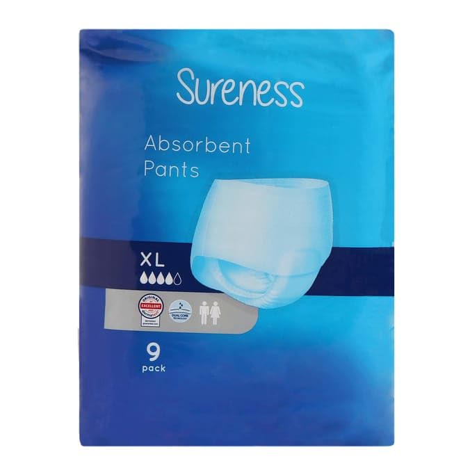 Culottes absorbantes XL Sureness solution fuites urinaires et règles lot de 9