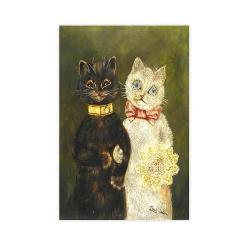 Toile Louis Wain chat mariée pour une décoration douce et poétique