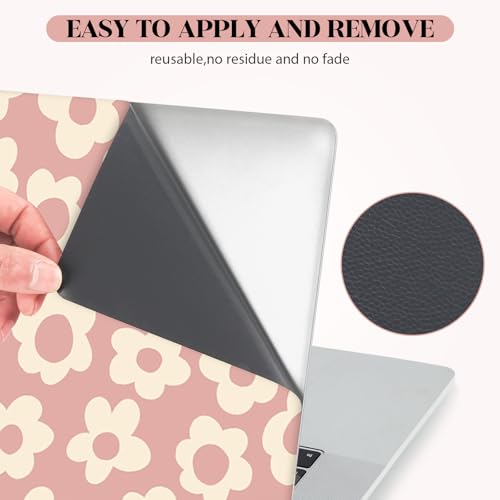Image of Pink Floral Laptop Skin Sticker Cover Decal, 12 13 13.3 14 15 15.4 15.6 inch Laptop Notebook Vinyl Skin Sticker Cover Personalized Art Protector