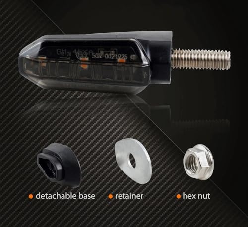 Feux stop et clignotants moto 8mm au design flèche épuré
