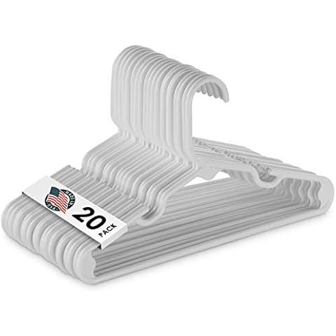 Baby Hangers for Kids Clothes - Pack of 20 Durable Plastic Kids Hangers for Nursery - 11.75 Inch Childrens Hangers - Great as Toddler or Infant Clothes Hangers - Made in The USA Cover