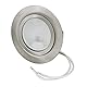 JungesLicht - Möbeleinbauleuchte 12V G4 20W, Bohrloch 55-60mm passend, Tiefe 23mm, Außen 73mm, gebürstet, (Halogen Leuchtmittel inklusive, LED geeignet), dimmbar, Möbelleuchte, Spiegelleuchte, 2 Stück