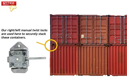 Mytee Products (4 Pack Sea Rail Shipping Container Manual Twist Lock Left-Right Handlocking Casting Steel - No Lever Required - Thumbnail 5