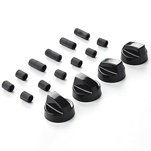 image for Seentech 4- Pack Control Knobs Replacement with 12 Adapters for Oven, 