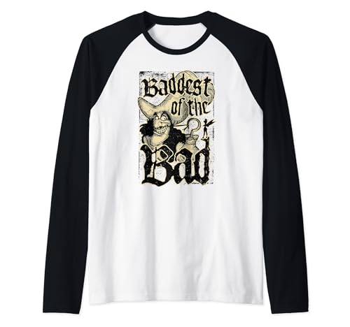 T-shirt Peter Pan Disney Raglan avec imprimé affiche rétro Hook Baddest Of The Bad