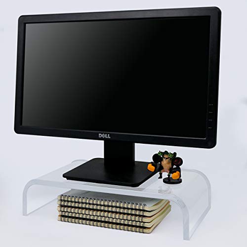 Clear Acrylic Computer Monitor Stand Holder, Heavy Duty Monitor Riser