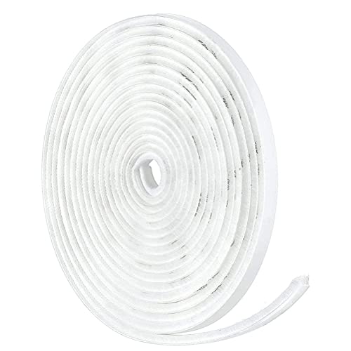 Brush Weather Stripping, 5m (L) x9mm (W) x 5mm (T) Weatherstrip Draft-Air Stopper High-Density Self-Adhesive Frame Brush Seal Draught Excluders for Sliding Doors Window and Wardrobe (White)