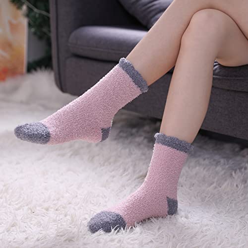 Image of MQELONG Womens Super Soft Fuzzy Cozy Home Sleeping Socks Microfiber Winter Warm Slipper Socks