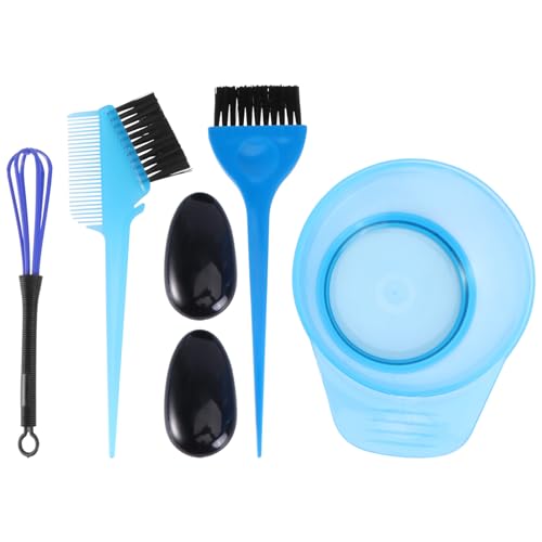 Alipis Kit de Tinte Cabello de 5 Piezas Azul Herramientas para Teñir Cabello Cuenco y Pincel Kit Reutilizable de Plástico Resistente para Uso Casa y Peluquería