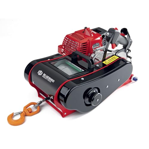verricello argano "fw 1610 st" motore a scoppio 57,9cc con fune 80m blue bird